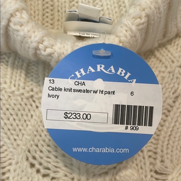 Charabia Cream Cable Knit Wool Blend Turtleneck Sweater | 6A NWT - Picture 4 of 8